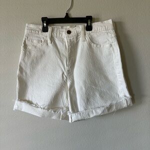 High waisted white Jean shorts